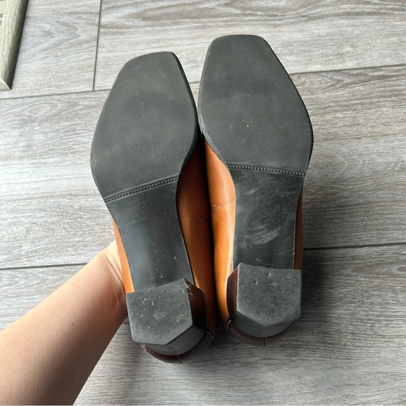 Naturalizer Sylvie Colour Block Square Toe Leather Pumps Loafer - Picture 12 of 14